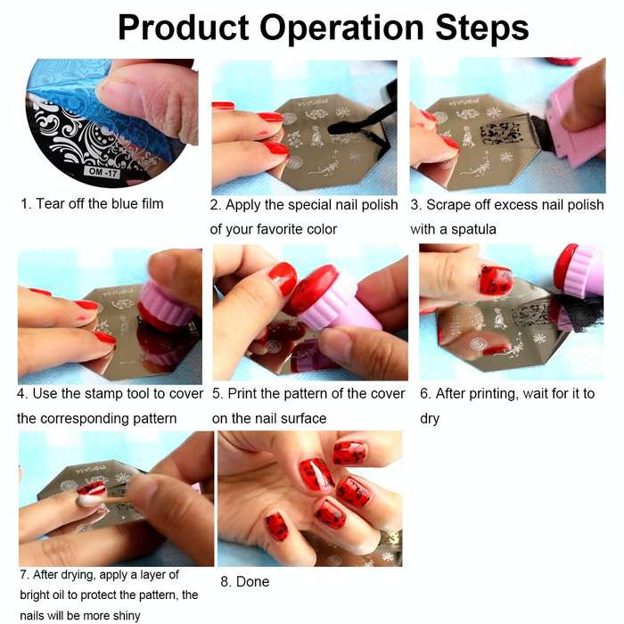 5 PCS Nail Art Print Template Nail Art Tools(OMQ-07)