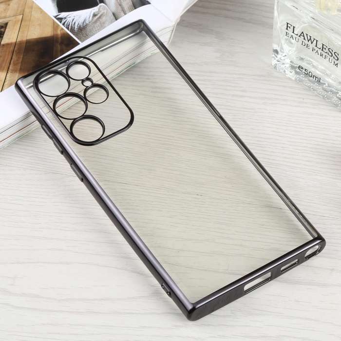 For Samsung Galaxy S22 Ultra 5G SULADA Elastic Silicone Edge + TPU Phone Case(Black)