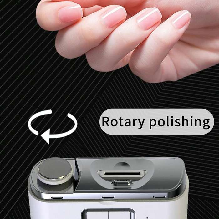 2 IN 1 Electric Nail Clipper Cutter Automatic Nail Grinder Trimmer With LED Light(White)