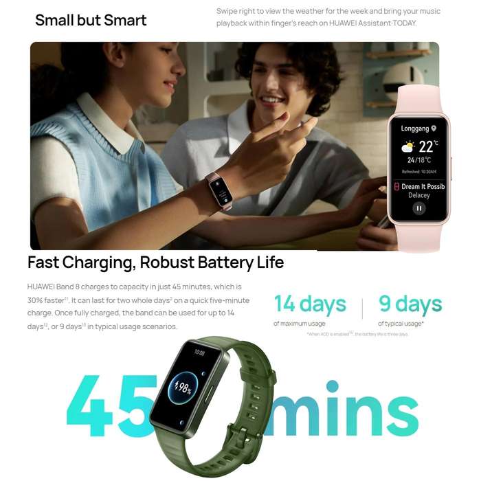 HUAWEI Band 8 NFC 1.47 inch AMOLED Smart Watch, Support Heart Rate / Blood Pressure / Blood Oxyge...