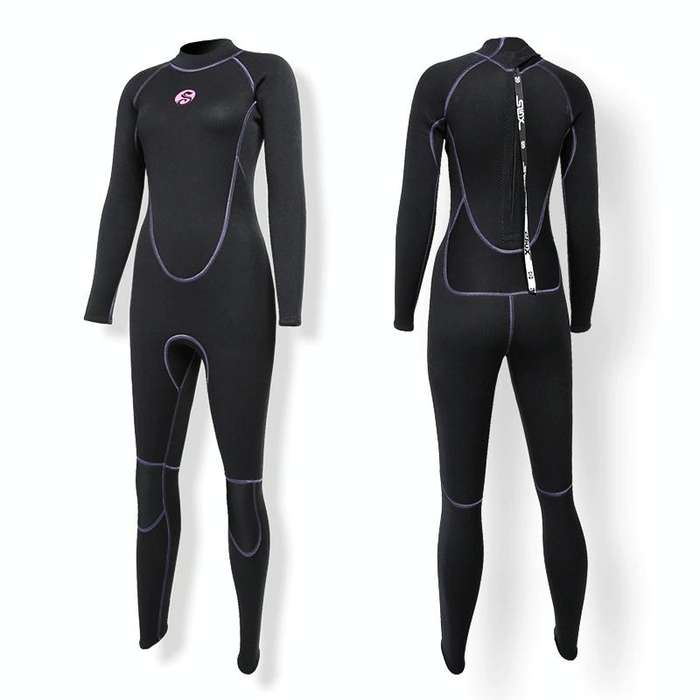 SLINX 1714 3mm Neoprene Super Elastic Warm Long-sleeved Full Body One-piece Wetsuit for Women, Si...