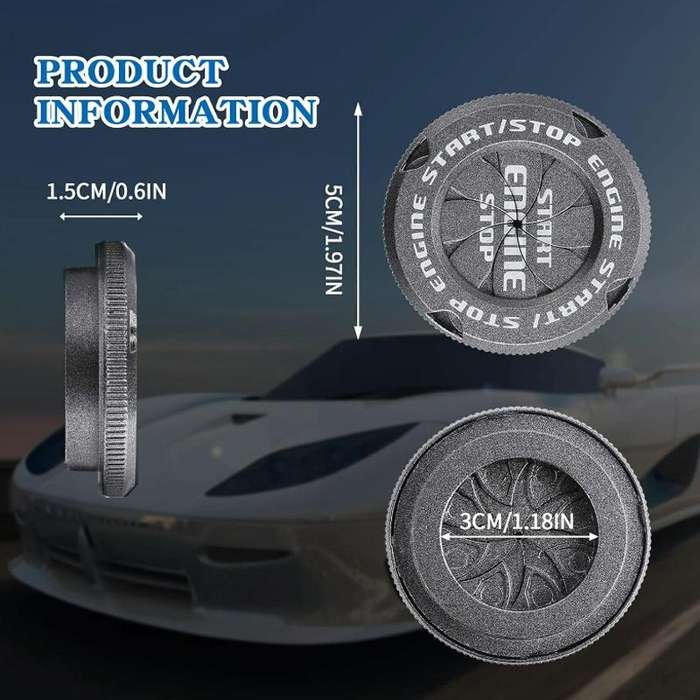 Car Motorcycle One-button Start Button Ignition Switch Rotating Protective Cover(Silver)