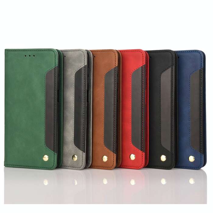 For Samsung Galaxy A04 Skin Feel Splicing Leather Phone Case(Blue)