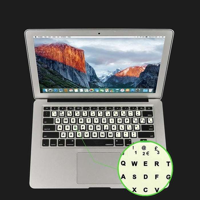3 PCS Luminous Keyboard Stickers Notebook Desktop Computer Keyboard Stickers(German)