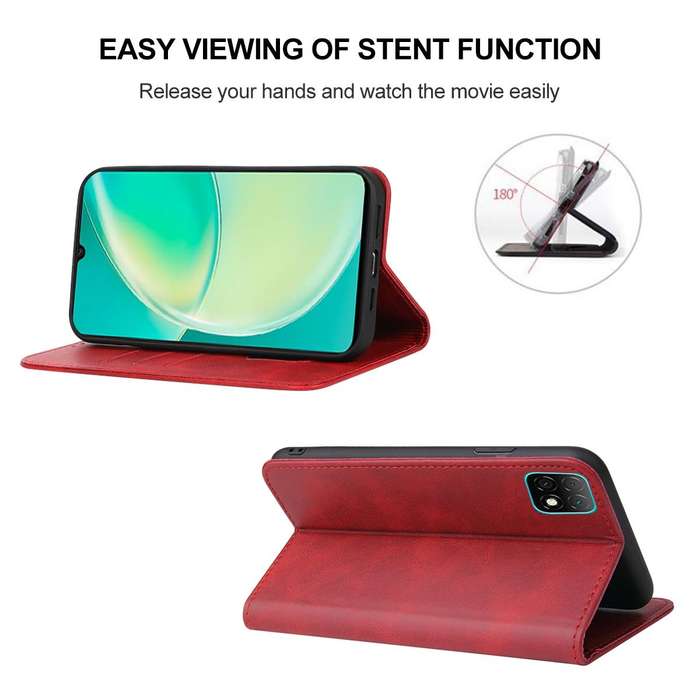 For Huawei Nova Y60 Magnetic Closure Leather Phone Case(Red)