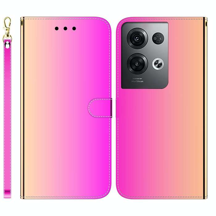 For OPPO Reno8 Pro Imitated Mirror Surface Flip Leather Phone Case(Gradient Color)