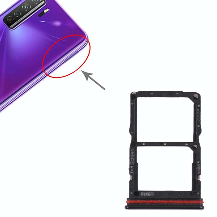 SIM Card Tray + NM Card Tray for Huawei nova 7 SE 5G Youth (Black)