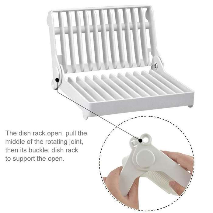 Foldable Dish Drip Rack Plate Holder(White)