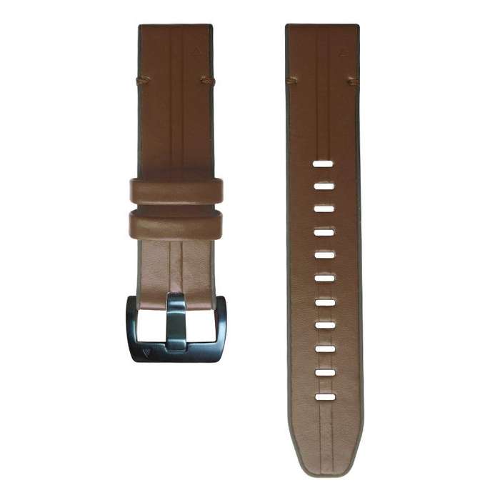 For Garmin Fenix 6 Silicone + Leather Quick Release Watch Band(Coffee)