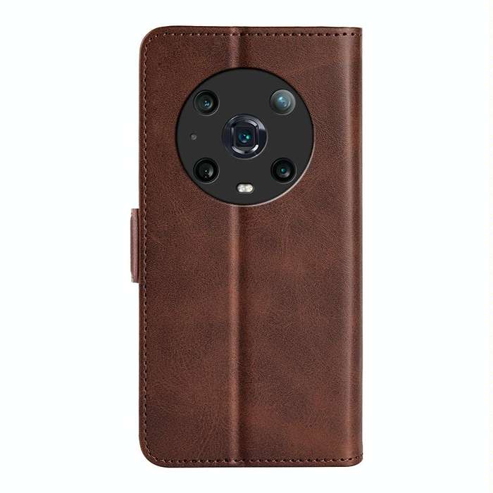 For Honor Magic4 Pro Dual-side Magnetic Buckle Flip Leather Phone Case(Brown)