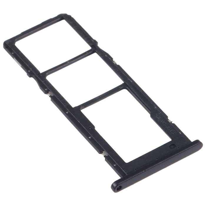 For Samsung Galaxy A02s SM-A025 SIM Card Tray + SIM Card Tray + Micro SD Card Tray (Black)