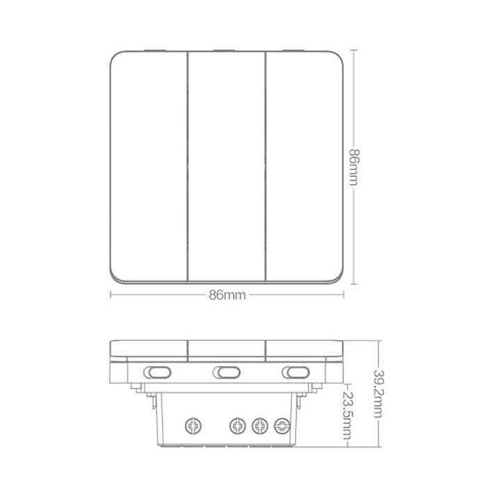 Original Xiaomi Youpin YLKG14YL Yeelight Three Buttons Smart Wall Switch