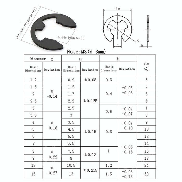 260 PCS Car E Shape Circlip Snap Ring Assortment Retaining Rings
