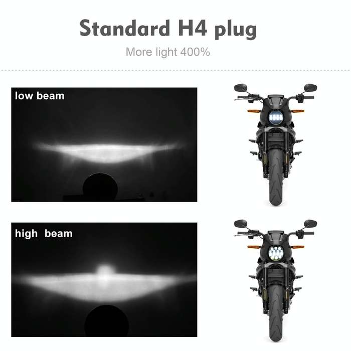 EagleVision DC9-30V 35W 6000K 4000LM 5.75 inch Round Motorcycle 6LEDs Headlight with Angel Eye fo...