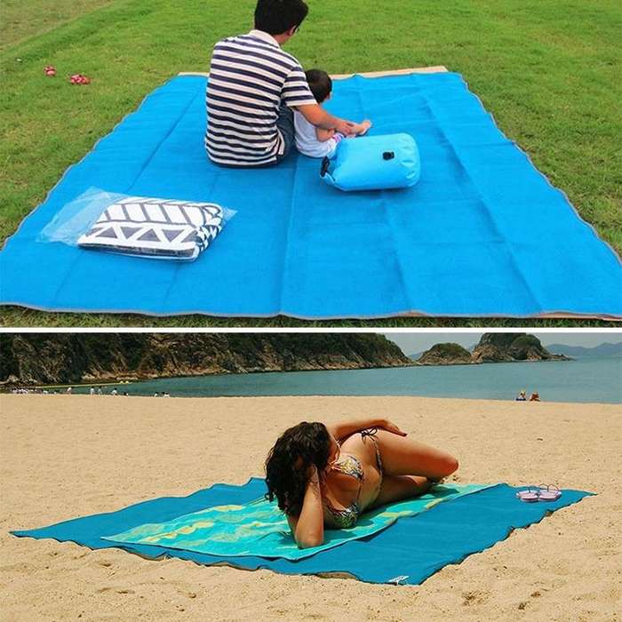 Sand Free Mat Lightweight Foldable Outdoor Picnic Mattress Camping Cushion Beach Mat, Size: 2x2m(...