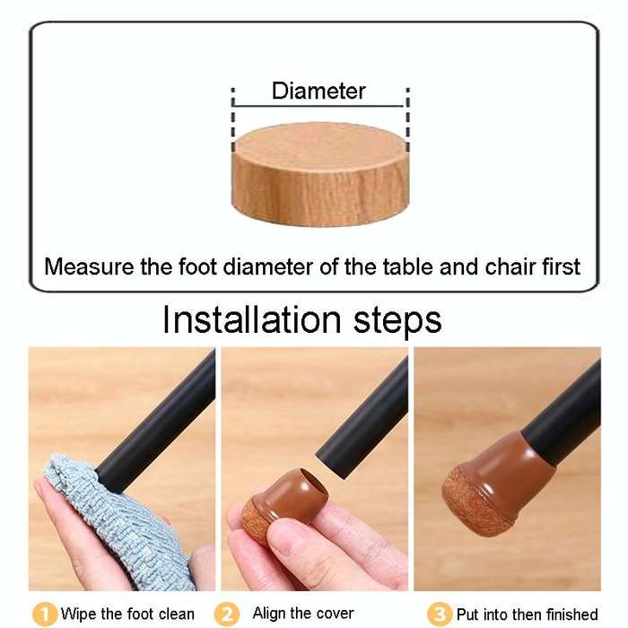 2 inch Enlarged 8pcs /Set Round Table And Chair Leg Covers For Tiles/Wooden Floors Furniture Prot...