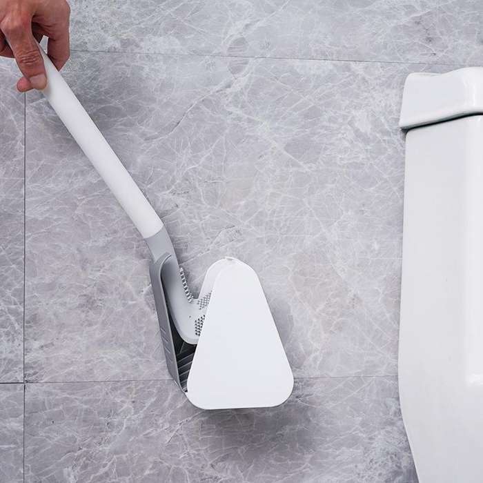 Golf Toilet Brush With Self-Opening And Closing Water-Proof Base(White)