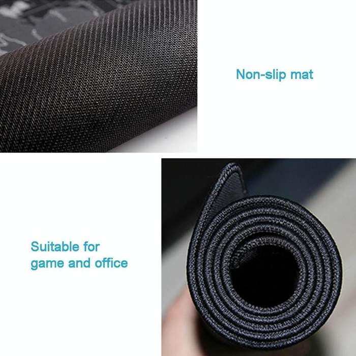 Extended Large Anti-Slip World Map Pattern Soft Rubber Smooth Cloth Surface Game Mouse Pad Keyboa...