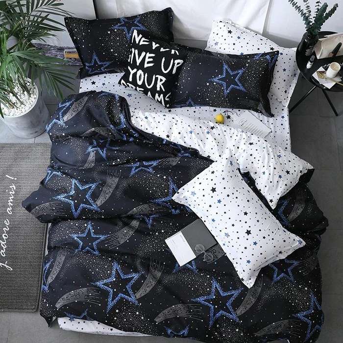 Bedding Set Luxury Family Set Sheet Duvet Cover Pillowcase, Size:2.2m Four-piece bedsheet(Eyelash...