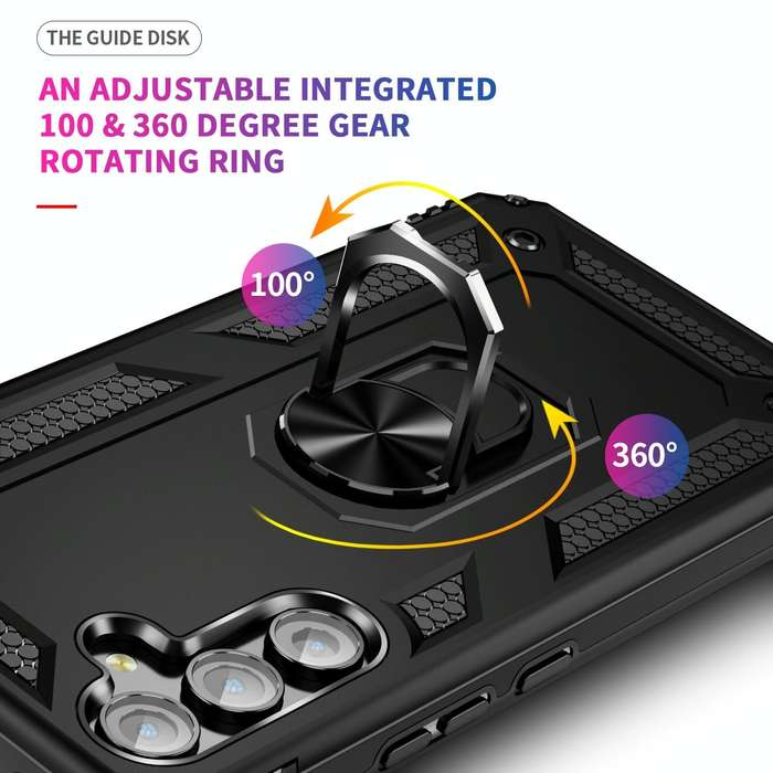 For Samsung Galaxy A54 Shockproof TPU + PC Phone Case with Holder(Black)