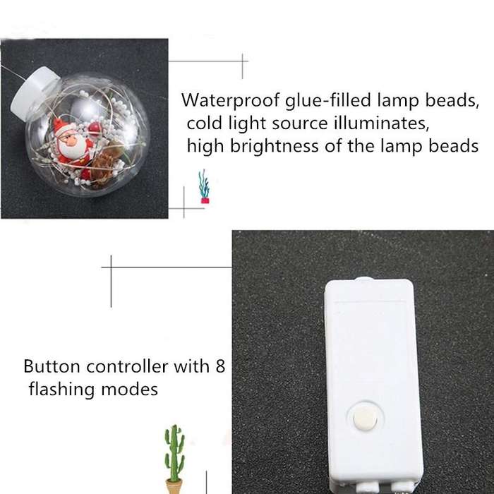 LED Copper Wire Curtain Light Wishing Ball Christmas Decoration String Lights, Random Style Deliv...