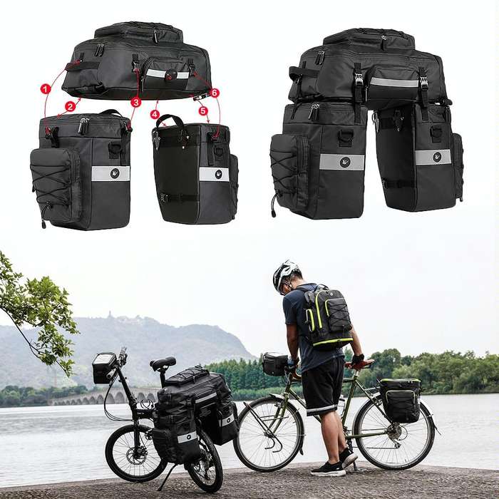 Rhinowalk Three-in-one Multifunctional Bicycle Rear Shelf Pannier Waterproof Long-distance Equipm...
