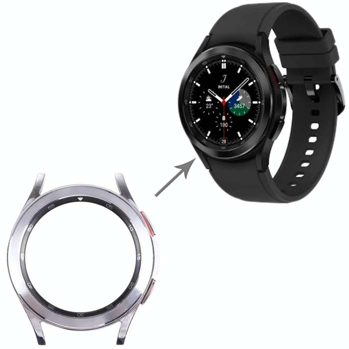 Original LCD Screen Frame Bezel Plate For Samsung Galaxy Watch4 Classic 42mm SM-R880(Silver)