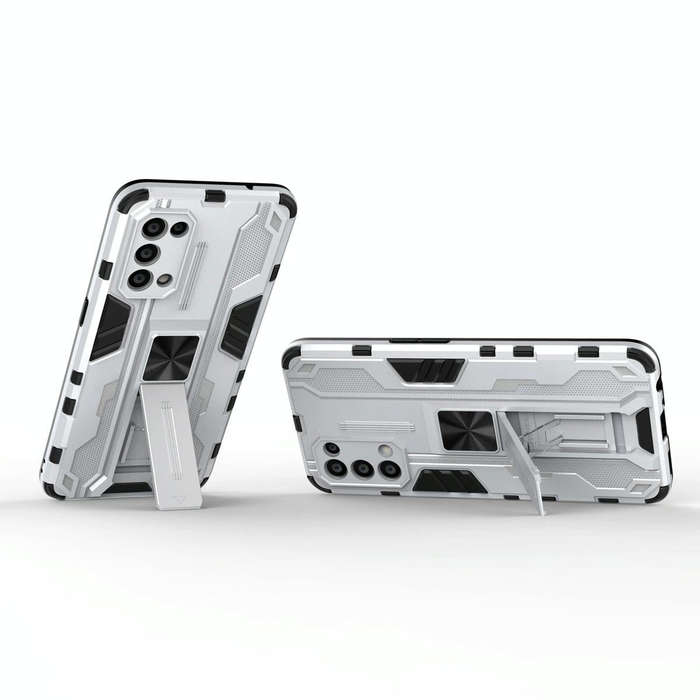 For OPPO Reno5 5G / 4G Supersonic PC + TPU Shock-proof Protective Case with Holder(Silver)