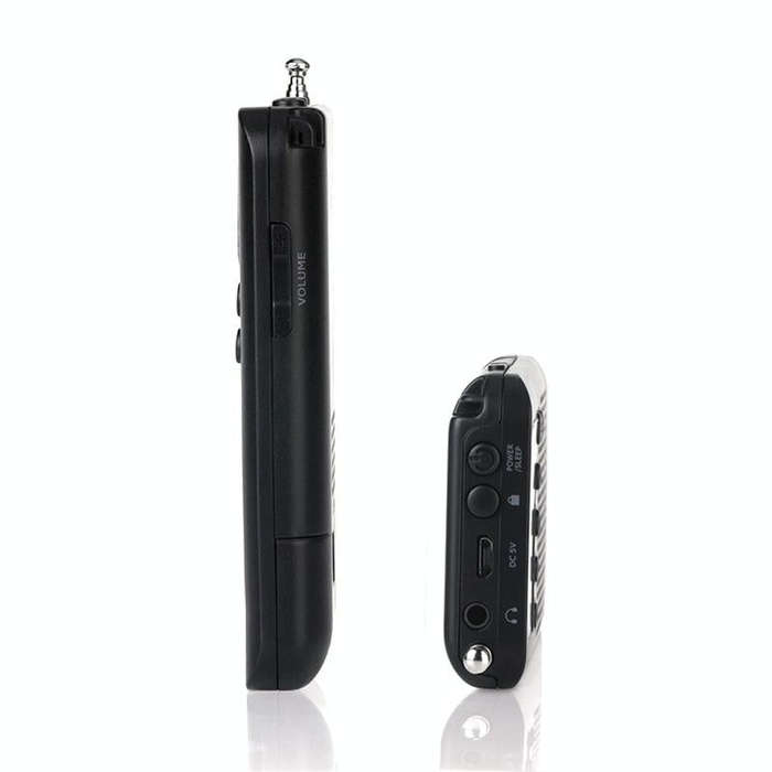 HRD-104 Mini Portable FM + AM Two Band Radio with Loudspeaker(Black)