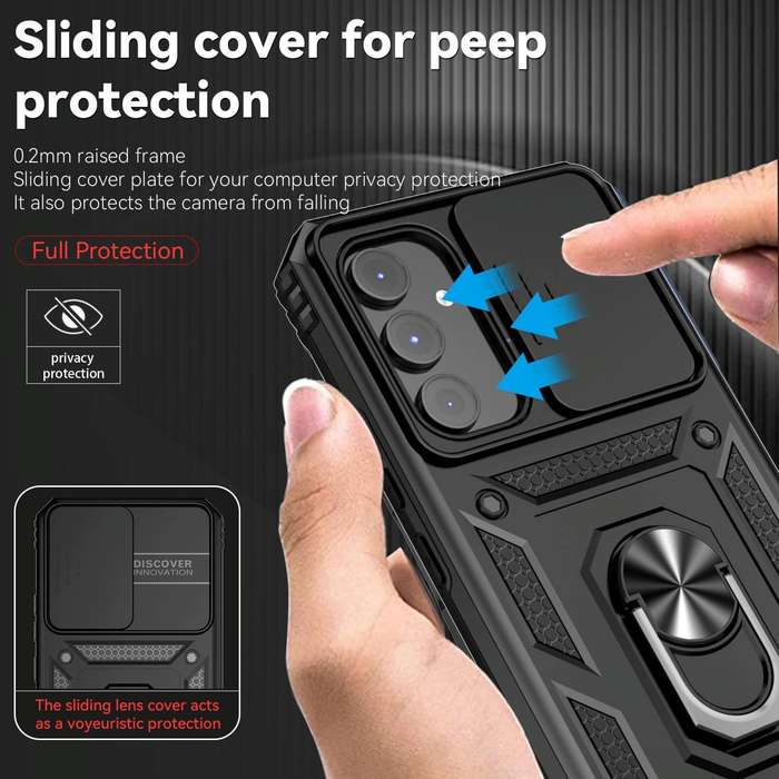 For Samsung Galaxy A54 5G Sliding Camshield Holder Phone Case(Black)