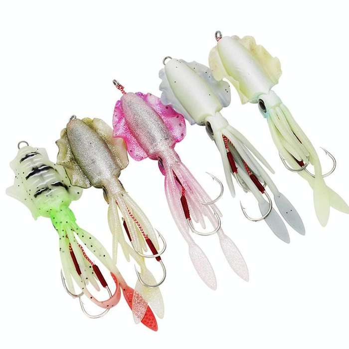 15cm 60g Sea Fishing Fake Bait Deep Sea Squid Soft Bait, Style: A1051 With Lead