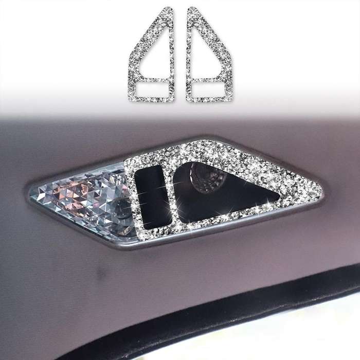 For BMW Series 3 E46 1998-2005 Car Rear Seat Reading Light Diamond Decoration Sticker, Left and R...