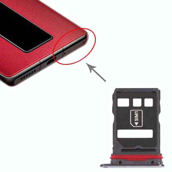 SIM Card Tray + NM Card Tray for Huawei Mate 30 RS Porsche Design (Black)