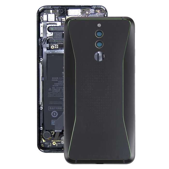 Original Middle Frame Bezel Plate + Battery Back Cover for Xiaomi Black Shark Helo(Black)