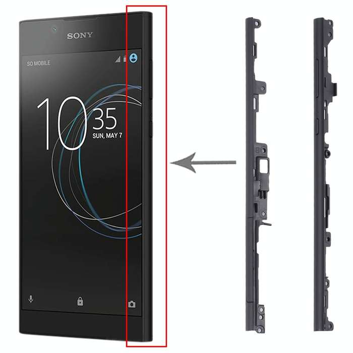 1 Pair Side Part Sidebar For Sony Xperia L1(Black)