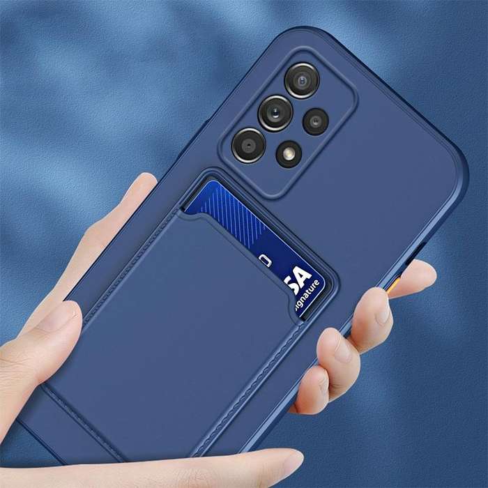For Samsung Galaxy A23 4G / 5G Skin Feel Card TPU Contrast Color Button Phone Case(Purple)