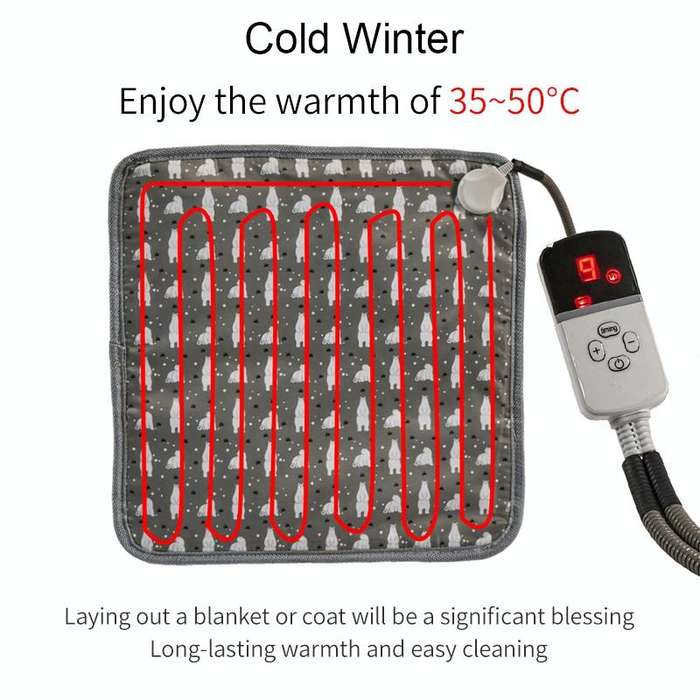 CW45 45x45cm Multi-level Temperature Regulating Timing Pet Heating Pad, Spec: EU Plug