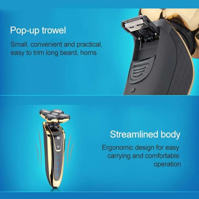 Men Electric Shaver Rechargeable Shaving Machine Waterproof Razor(Silver Grey)