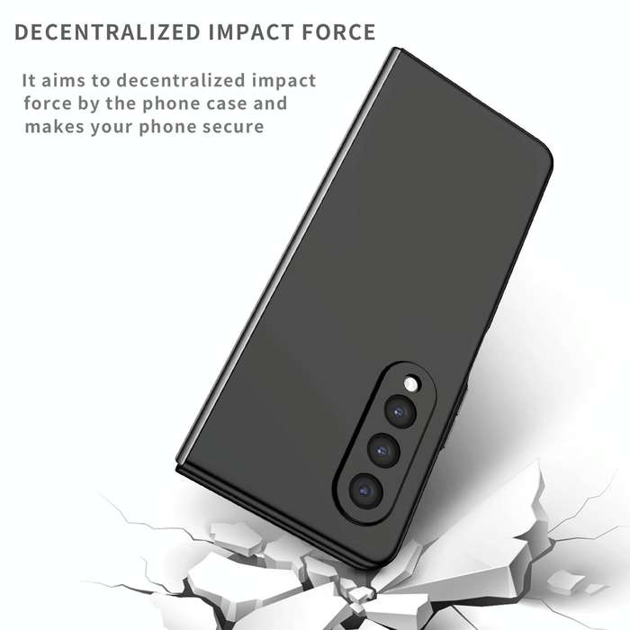 For Samsung Galaxy Z Fold4 Armor Foldable Phone Case(Black)