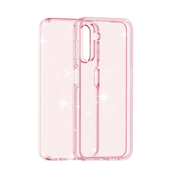 For Samsung Galaxy A14 5G / 4G Shockproof Terminator Style Glitter Powder Phone Case(Shiny Pink)