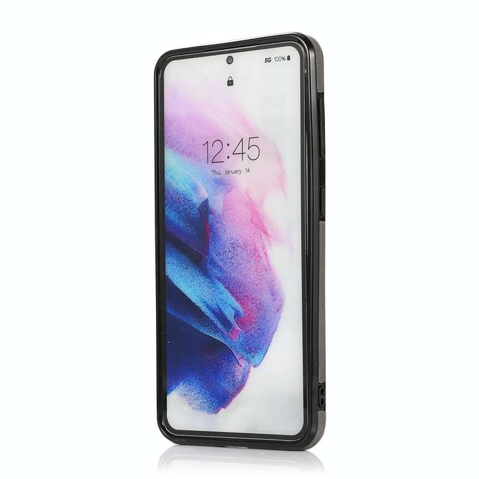 For Samsung Galaxy S21 FE 5G Soft Skin Leather Wallet Bag Phone Case(Grey)
