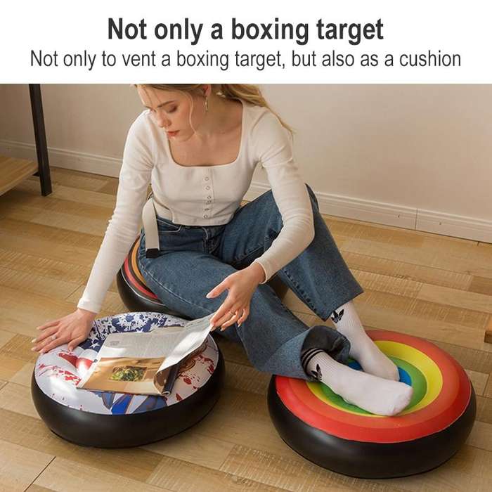 PVC Round Household Creative Inflatable Wall-mounted Boxing Target(Smiley Face)