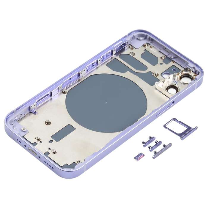 Back Housing Cover with SIM Card Tray & Side  Keys & Camera Lens for iPhone 12 mini(Purple)
