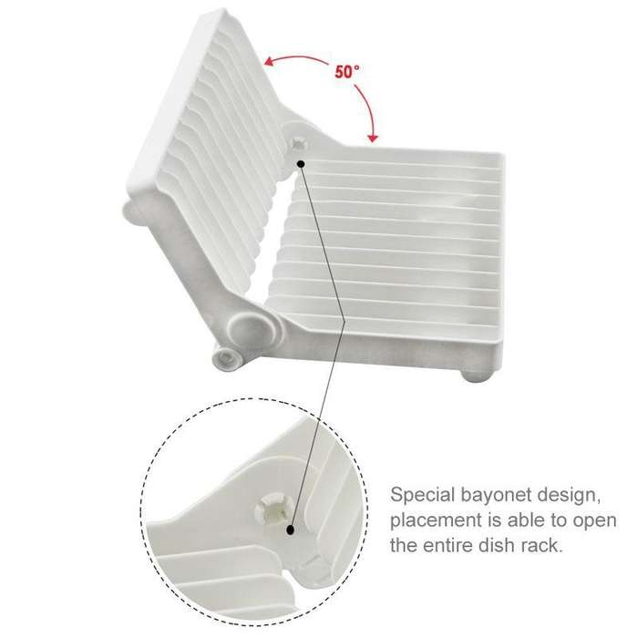 Foldable Dish Drip Rack Plate Holder(White)