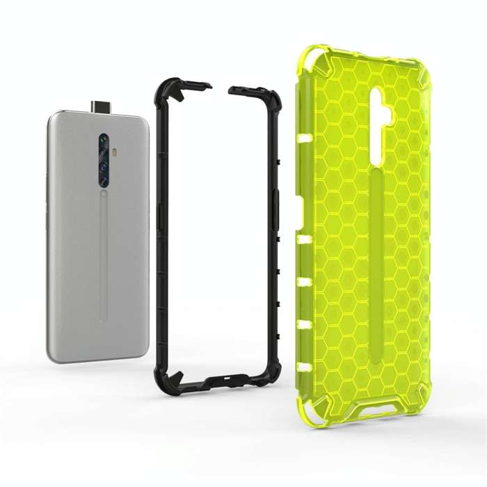 For Oppo Reno2 Z Shockproof Honeycomb PC + TPU Case(Blue)