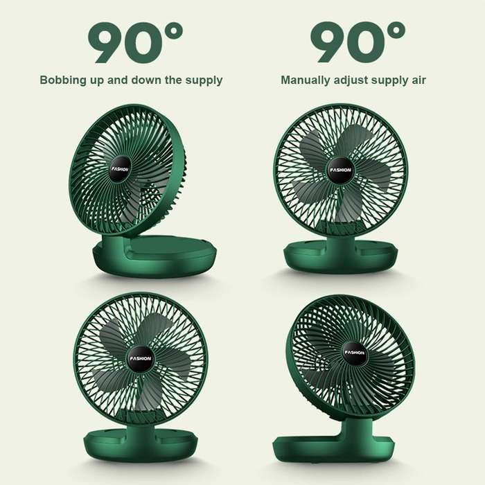 Folding Office Desktop Household Portable Small Fan, Size: 8 inch(Green USB Direct Plug)