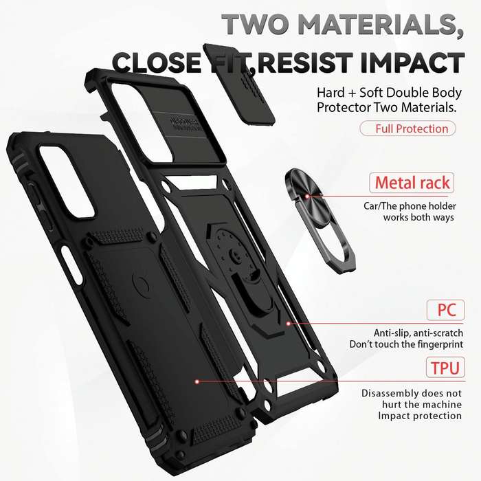 For Samsung Galaxy A13 4G Sliding Camshield Holder Phone Case(Black)