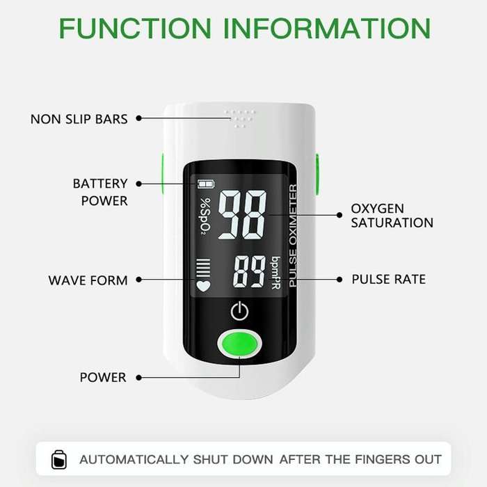 X1805 Oxygen Saturation Detector Medical Monitoring Heart Rate Finger Clip Oximeter (Black)