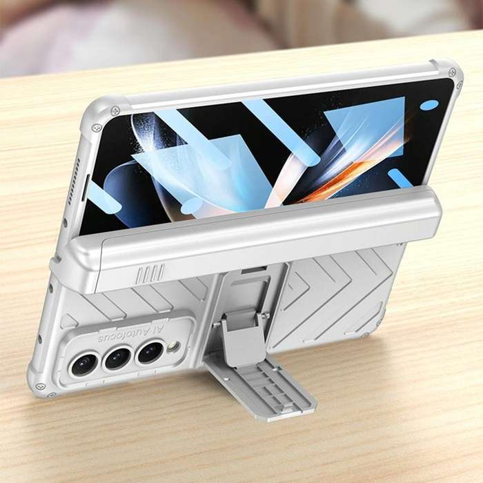 For Samsung Galaxy Z Fold4 GKK Integrated Magnetic Armor Flip Phone Case With Pen Box(Black)
