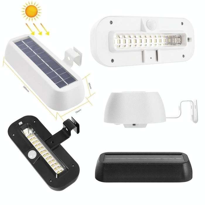 12 LED Solar Outdoor Waterproof Body Sensor Wall Light(White Shell-White Light)